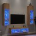 Maison Exclusive - Mur de salon, 6 pièces, avec éclairage LED, en bois composite chêne Sonoma