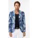 John Varvatos Veste en cuir - Coupe ajustée Veste à revers cranté Bleu lac Taille : 46