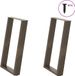 Pieds de table 2 pièces forme en U 60x(72-73) cm acier naturel