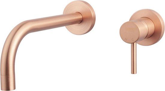 Wiesbaden Slim Twenty - Wastafelkraan - Geborsteld Koper - Inbouw - 1 Handvat