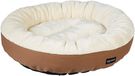 Amazon Basics Huisdierenbed, rond, voor honden en katten, 51 x 51 x 15 cm (l x b x h), crème/bruin