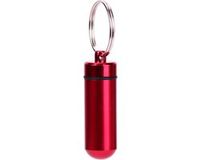 New Age Devi Goodies and Living Groothandel Medicijn koker - Pillen koker - Sleutelhanger - Aluminium - Rood