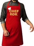 Bellatio Decorations Schort - Chefkok - Rood - Katoen
