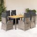Prolenta Maison Exclusive Tuinset voor buiten, 7-delig, met kussens, grijs, van polyrotan