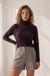Morgan pull col tricot fin marron foncé