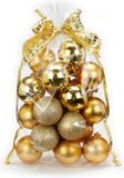 Inge-glas Inge's Christmas Decor Gmbh 20x stuks kunststof/plastic kerstballen goud mix 6 cm in giftbag
