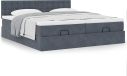 Prolenta Maison Exclusive - Ottoman bedframe met matras, donkergrijs, 200x200 cm, fluweel