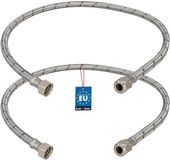 KOTARBAU® 2 Stuks - Flexibele Aansluitslang 3/8"x3/8" - Aansluitslang Armatuur 80 cm - Flexibele Kraanslang - Wartelmoer x Knelkoppeling - Sanitaire Aansluitslang - Gevlochten Roestvrijstalen Aansluitslang