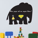 Ambiance Sticker Schoolbordsticker - uitwisbare zelfklevende muurstickers - OLIFANT - 75x90cm