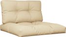vidaXL Palletkussens 2 stuks stof beige