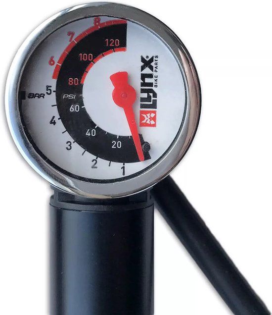 Lynx Mini Fietspomp - Zwart - Met Framehouder - 8 Bar - Aluminium
