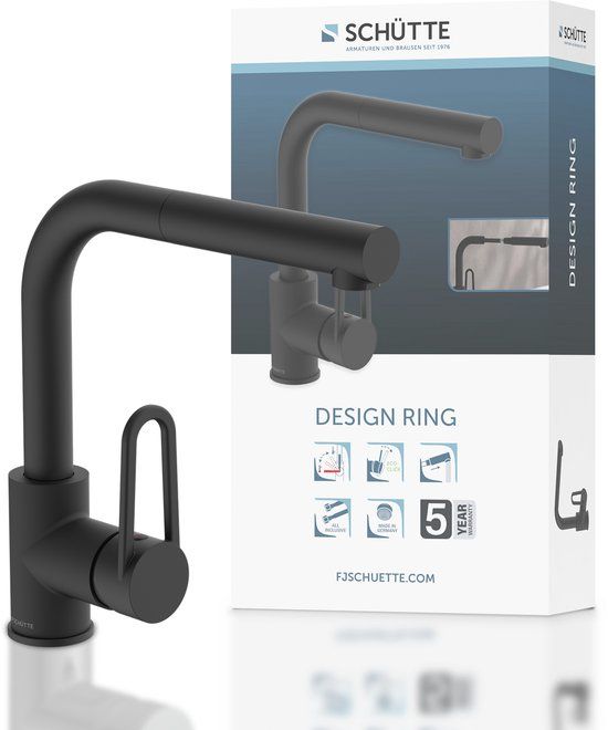 Schütte DESIGN RING Keukenkraan Mengkraan - Mat Zwart