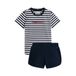 Tommy Hilfiger T-shirt + sweatshort donkerblauw/wit
