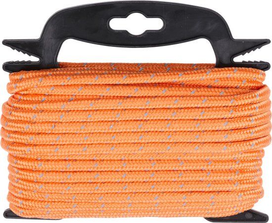 BLACK+DECKER Spanband met Oproller - Sjorband 20 Meter - 6MM - Nylon - Oranje