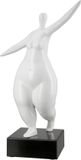 Rawa Sculptuur dikke dame - 14x28x37 - wit zwart - polyresin