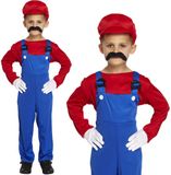 Party Chimp Loodgieter Mario Kostuum Kinderen - Rood - Maat 140/152