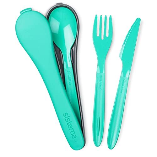 Bestekset TO GO | Reisbestekset met mes, vork en lepel | Duurzame koffer | BPA-vrij | vaatwasmachinebestendig