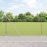 vidaXL - Gelast - Draadhek - met - Betonnen - Basis - 25 - x - 1,6 - m - Zilverkleurig