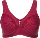 Ulla Popken - Dames - Ontlastingsbeha zonder beugel strasshanger - Donkerrood - Maat 130F