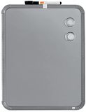 Nobo Mini Magnetisch Whiteboard met Smal Zilveren Frame, Draagbaar, Voor Aan de Muur, in Horizontale of Verticale Positie, Geïntegreerde Handvatten en Markerclip, 360 x 280 Millimeter, QB05442CD
