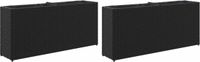 vidaXL Plantenbakken met 2 potten 2 st 90x20x40 cm poly rattan zwart