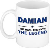 Bellatio Decorations naam cadeau mok - Damian - man myth legend - koffiemok - 300 ml - collega - vaderdag