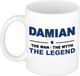 Bellatio Decorations naam cadeau mok - Damian - man myth legend - koffiemok - 300 ml - collega - vaderdag