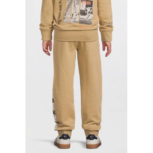 Me & My Monkey joggingbroek met printopdruk beige