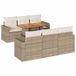 vidaXL Loungeset met Kussens, Beige, Polyrattan