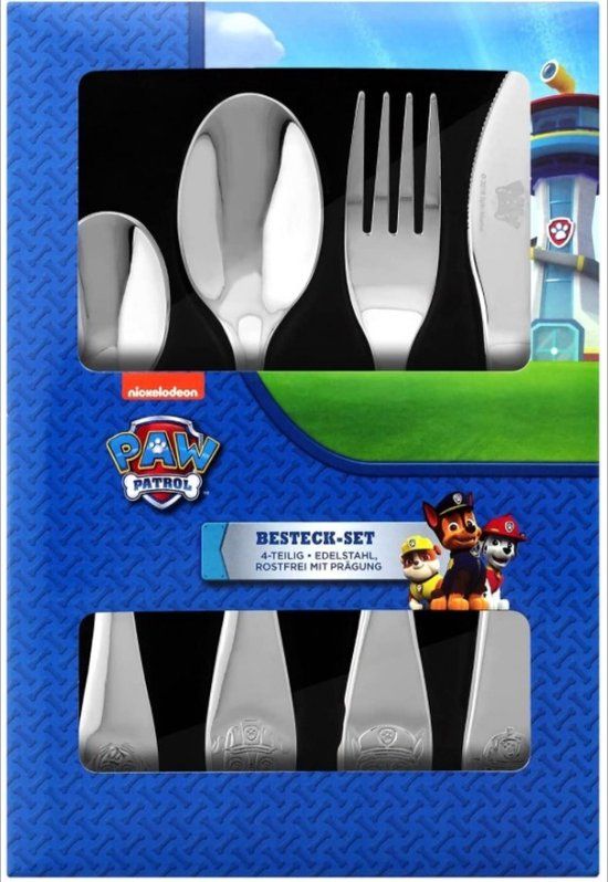 Paw Patrol Kinderbestekset 4-delig - Zilver - Edelstaal - Vanaf 3 jaar