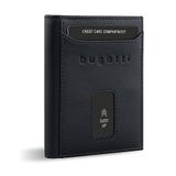Bugatti Secure Slim Portemonnee RFID-bescherming Leer 8 cm - Jongens - Staand formaat - schwarz