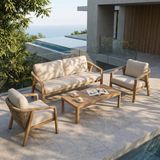 Ogarden Loungeset Lima - Luxe 4-delige Loungeset - Dikke Kussens - Comfortabele Loungebank met 2 Lounge Stoelen