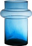 Hakbijl Glass Bloemenvaas Luna - transparant blauw - eco glas - 15 x 20 cm