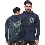 Outer Vision Neon Graffiti Hoodie Mannen Blauw