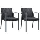 VidaXL Tuinstoel Gecapitonneerde zitting Polyester Grijs