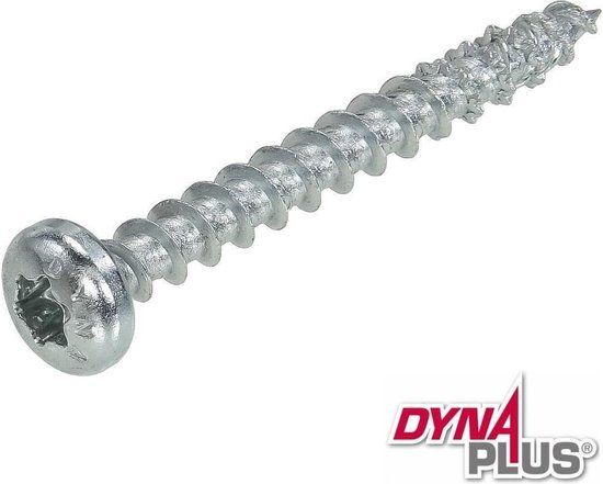 Dynaplus Unischroef Verzinkt Cilinderkop Voldraad Torx TX20 4x50mm (200 stuks)
