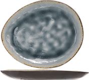 Cosy & Trendy Laguna platte borden, ovaal, blauw/grijs, 19,5 x 16 cm, 6 stuks