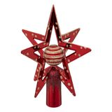 Feeric lights & Christmas Feeric Christmas Kerstboom piek - ster - rood/goud - H27 cm - kunststof - kerstboompiek