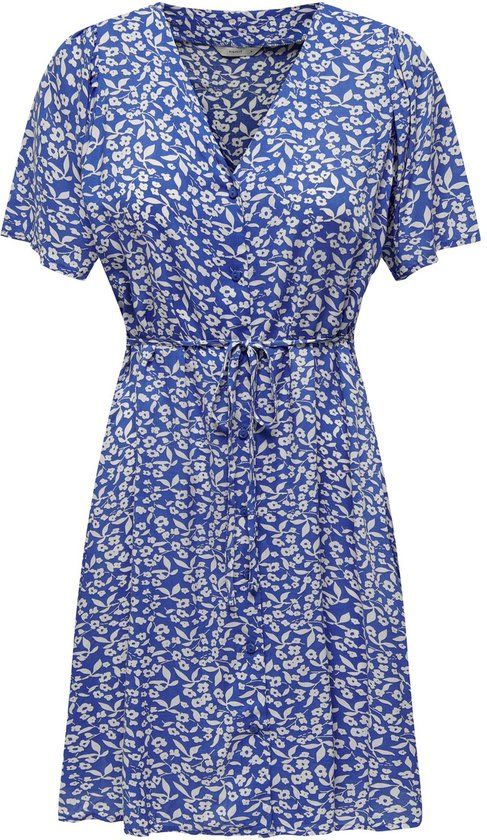 ONLY ONLEVIDA S/S SHORT DRESS WVN NOOS - Women's Dress - Size S - Nebulas Blue;Hanna Flower