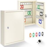 ACROPAQ Sleutelkastje - Voor binnen en buiten, Met 42 haken - Sleutelkast, Sleutelbox - Wit