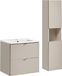 Meuble de salle de bain 60 cm, couleur cachemire, avec lavabo et colonne