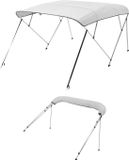 VEVOR Bimini Top Boothoes Bootdak Zonnescherm Lichtgrijs 4 Bogen 185-198CM