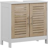 Vicco Looma Wastafelonderkast – 60 x 60 cm met 2 gesloten compartimenten Wit/eiken