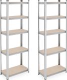 Merkloos Relaxdays Stellingkast - set van 2 - 180x60x30 cm - 500 kg