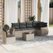 Maison Exclusive - Ensemble de meubles de jardin 7 pièces avec canapé et coussins, gris clair, en polyrotin