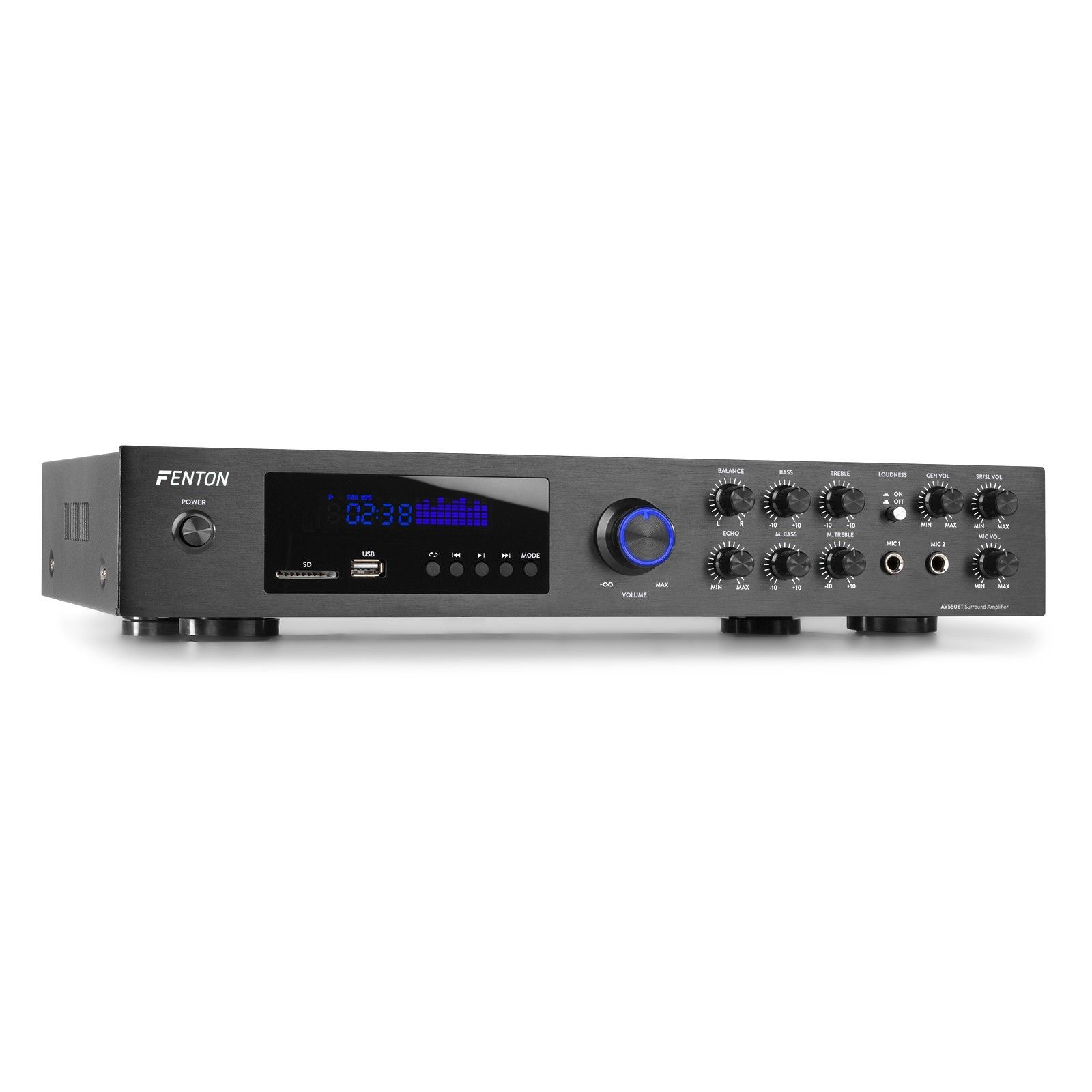 Fenton AV550BT 5.1 Surround Versterker - 320W - Bluetooth, MP3 & Radio