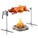 VEVOR Broche électrique, réglable en hauteur, 8 positions, max | Grill, feu ouvert, longueur de broche 1321 mm, kit de cuisson automatique, acier inoxydable, pour camping, pique-nique, fêtes