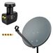 PremiumX Satellitenanlage, 80 cm Antenne, Aluminium, Twin LNB, 4x F-Anschluss