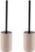 Tendance Toiletborstel Leaf - Beige - Polyresin - 42 x 10 cm - 2 Stuks
