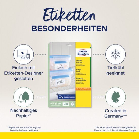 AVERY Zweckform L7976-25 Diepvriesetiketten